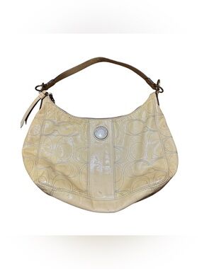 Vintage Coach Purse Yellow Leather C Print Design Shoulder Bag Y2K